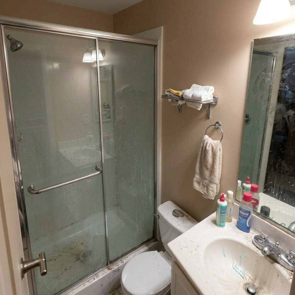 Bathroom before cleaning